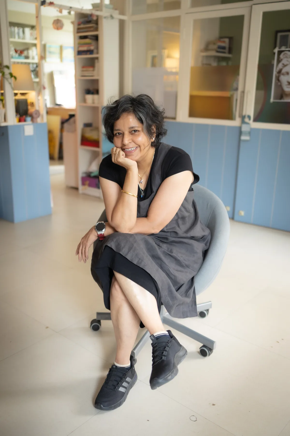 Portrait of Reena Y. Ramakrishnan in her studio
